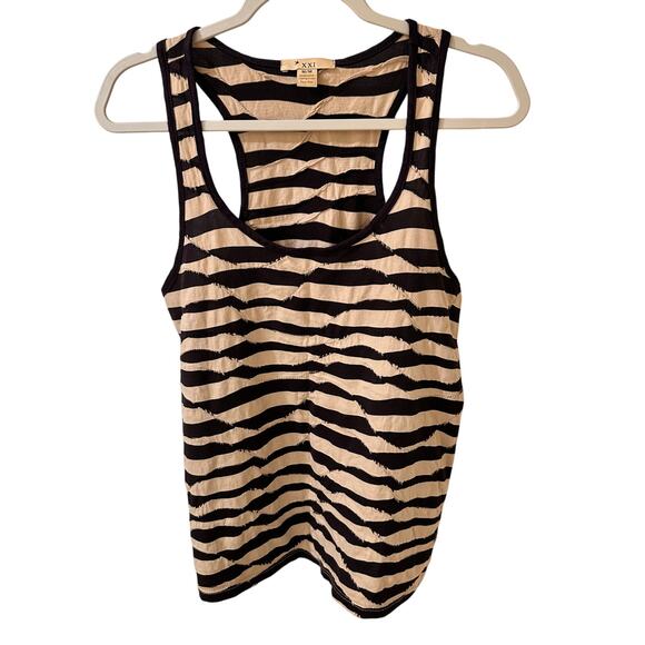 VTG Twentyone Forever 21 Y2K Women's Boho Patch Striped Cotton Blend Tank, M - Picture 1 of 8